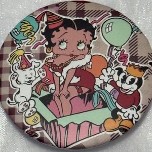 Betty Boop Compact Mirror Betty Boop Birthday Gift Box Dogs Balloons
